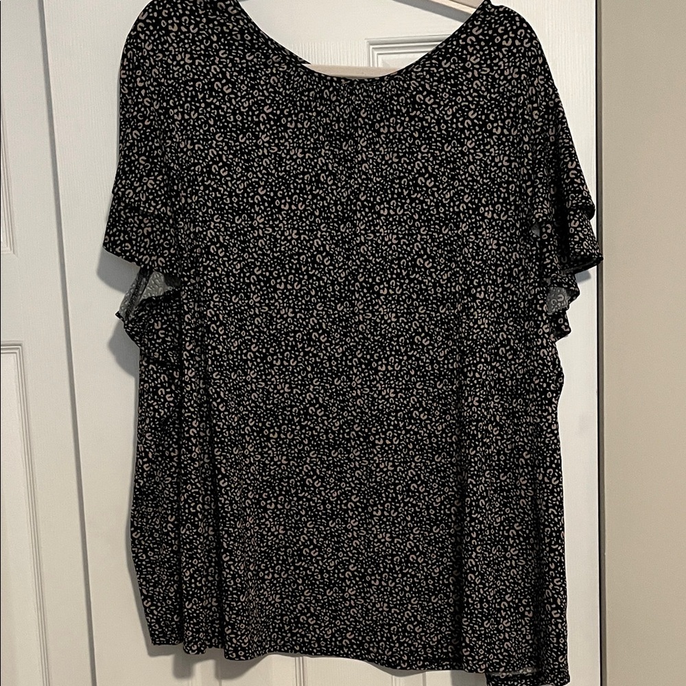 Adrianna Papell Black and Pink Blouse